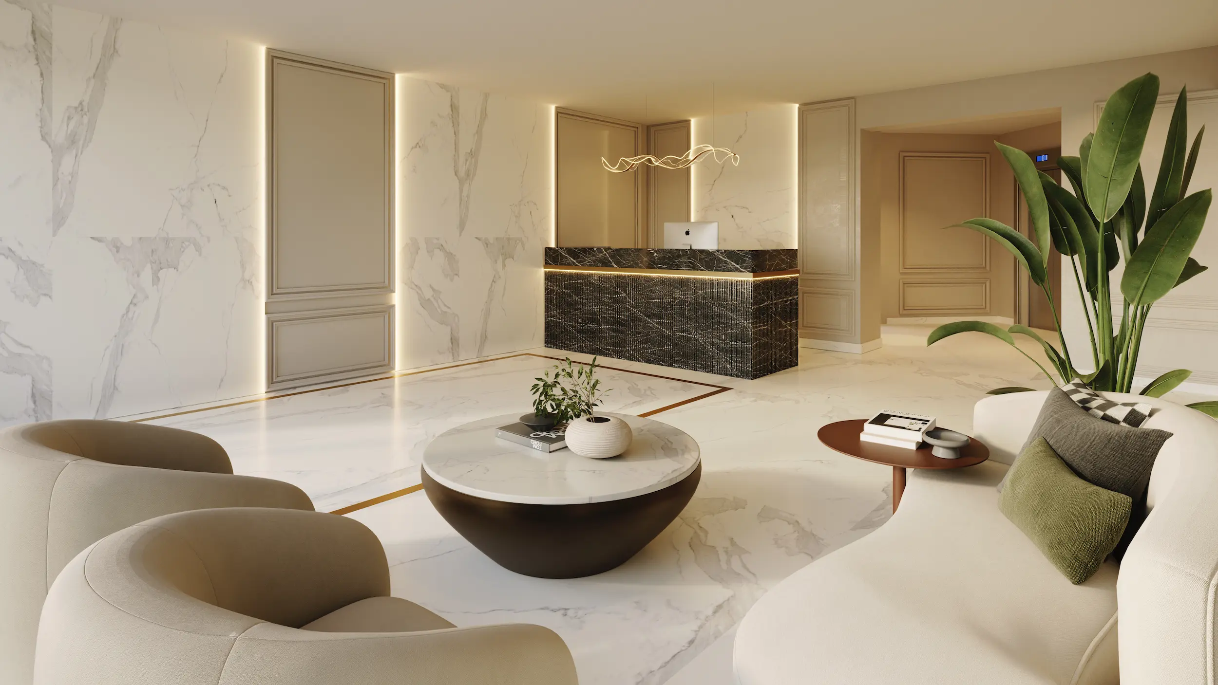 Lobby del proyecto West Prado